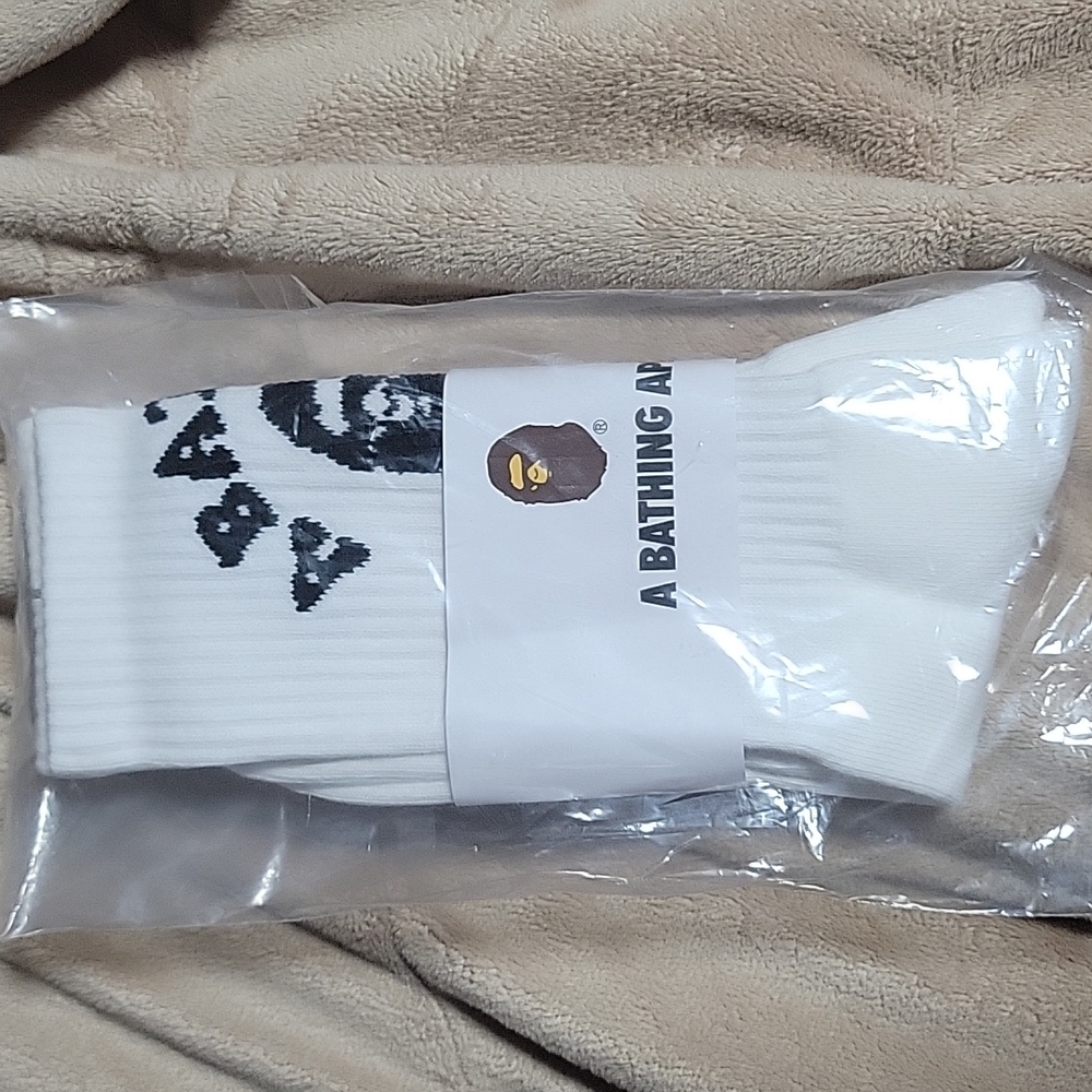 Brand New BAPE Socks! Classic White/Black Colorway!